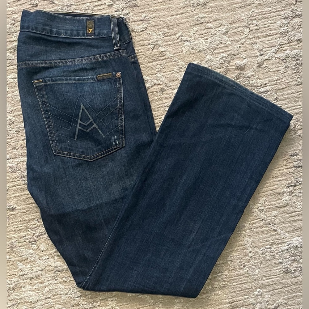 7 for all mankind - All cotton blue denim bootcut jeans 34W x 31L